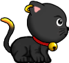 Pet mèo đen đuôi vàng